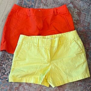 LOFT Yellow and Orange Cotton Shorts Duo